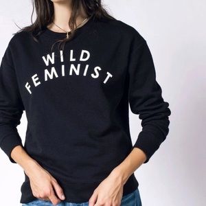 WILDFANG 'Wild Feminist' Black Crewneck Sweatshirt